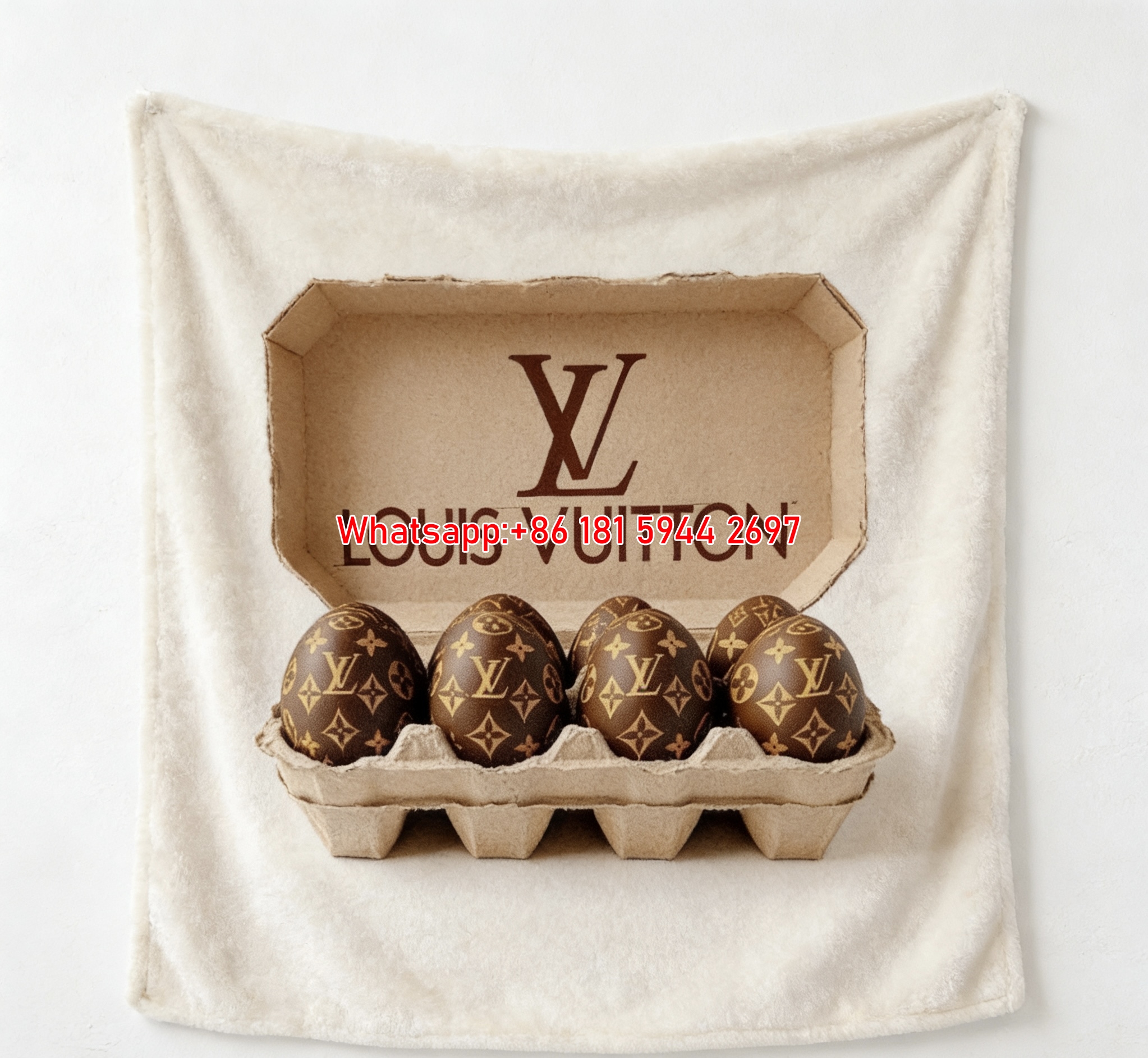 LV Chocolate Eggs Blanket Luxury LV Monogram Eggs Throw 001